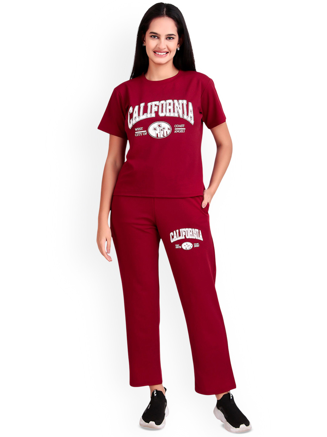 BOMBSHELL Oversized Printed Round Neck T-Shirt With Trouser