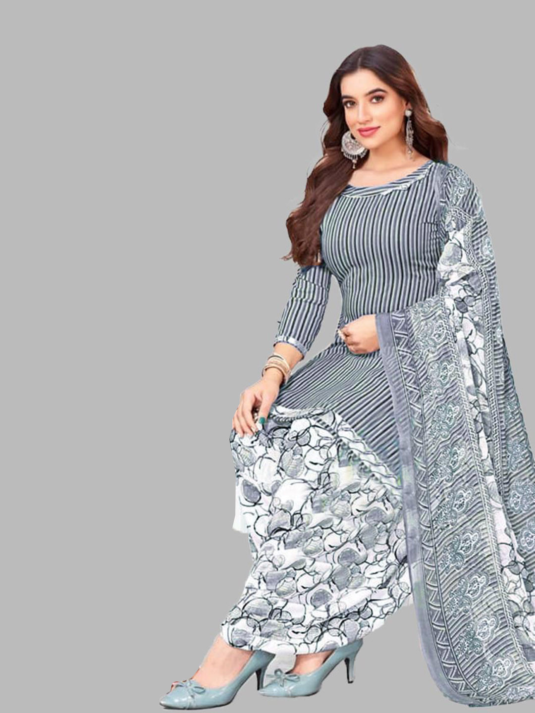 SIMPLYETHNIC Geometric Printed Unstitched Dress Material