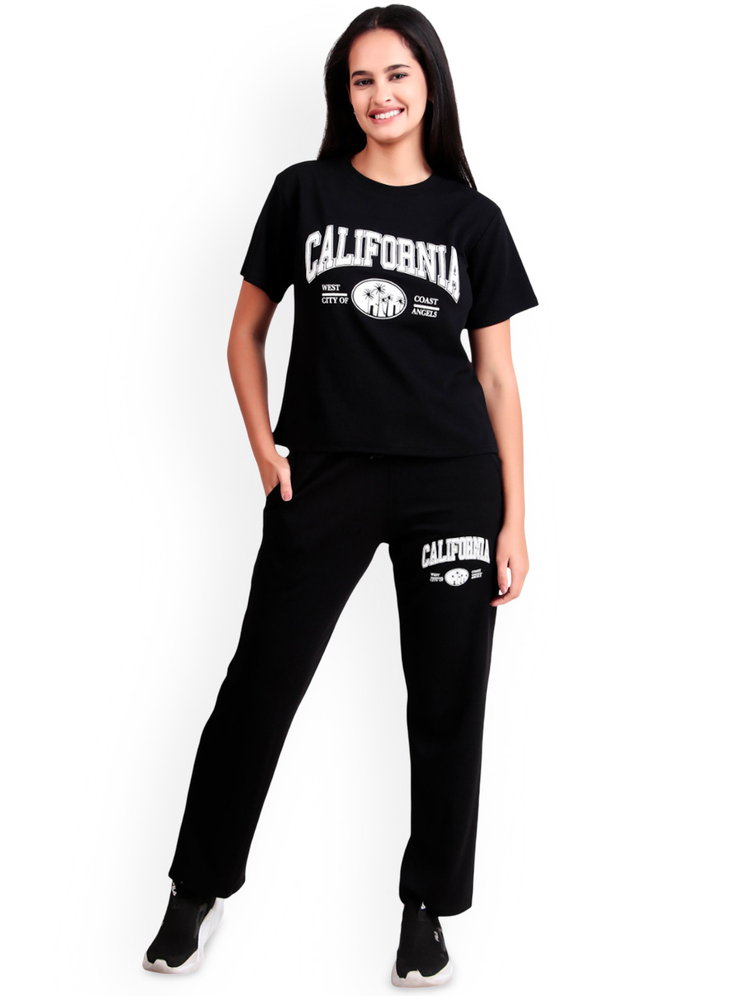 BOMBSHELL Oversized Printed Round Neck T-Shirt With Trouser
