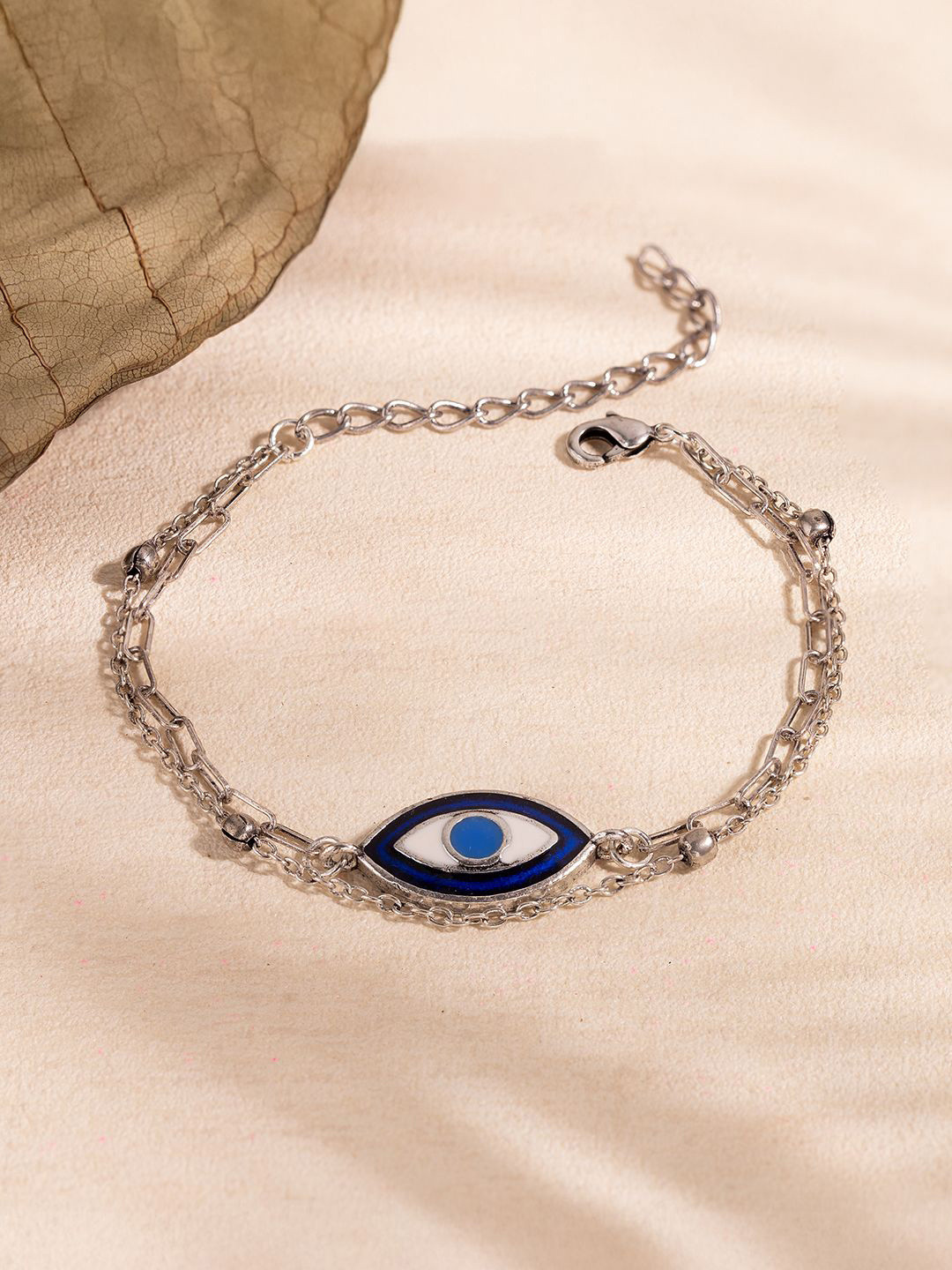 Boho Tribe Evil Eye Oxidised Enamel Bracelet