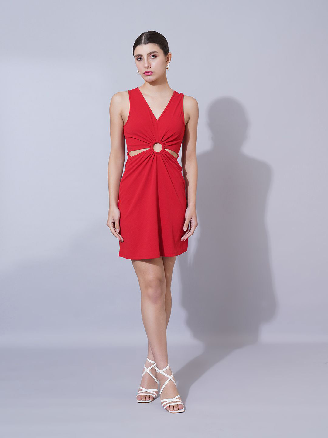 The Roadster Lifestyle Co V-Neck Cut Outs A-Line Dress