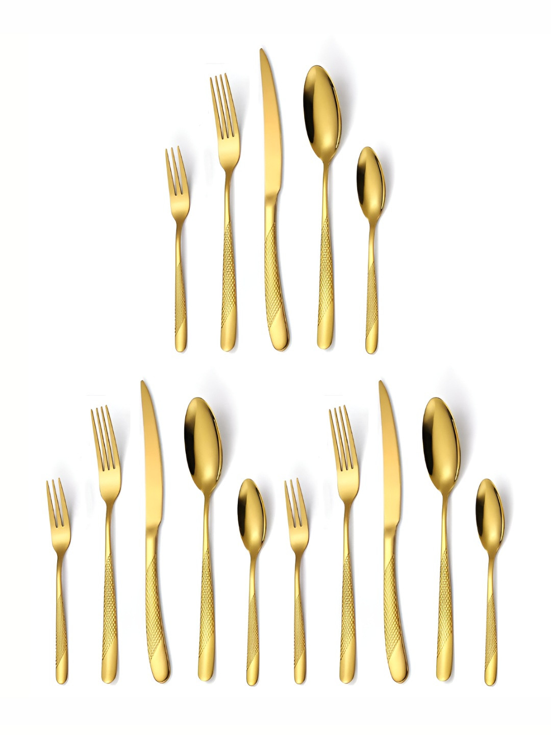 YELONA 15 Piece Sterling Silver Stainless Steel Cutlery Set