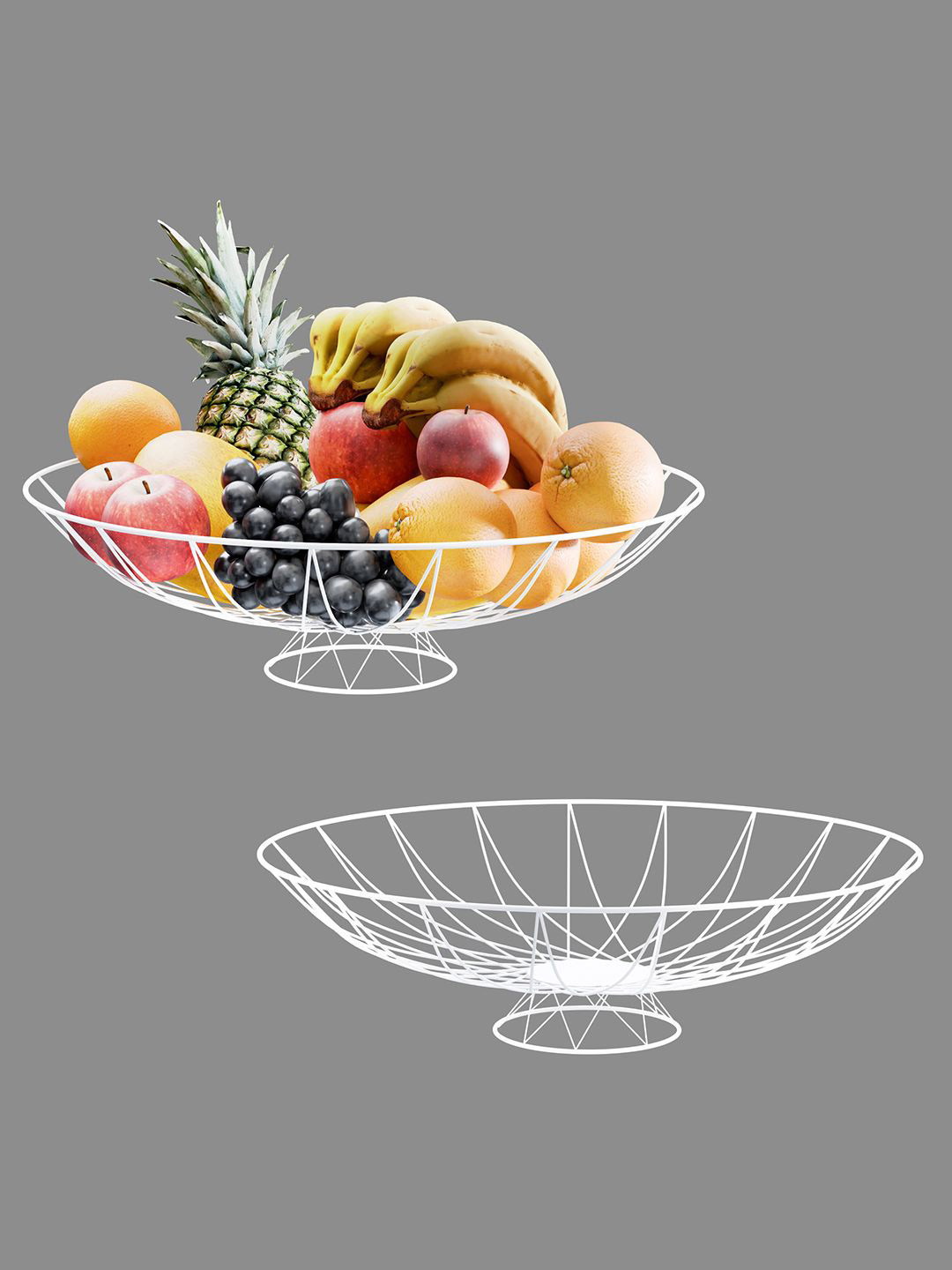 Kuber Industries Set of 2 White Fruit and Vegetable Basket