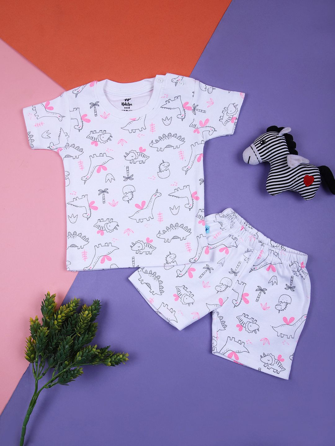 V-Mart Boys Printed Pure Cotton T-shirt With Shorts