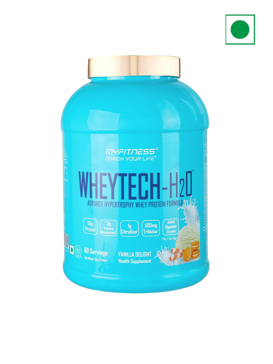 Wheytech H2O Whey Protein Powder Vanilla Delight 2kg