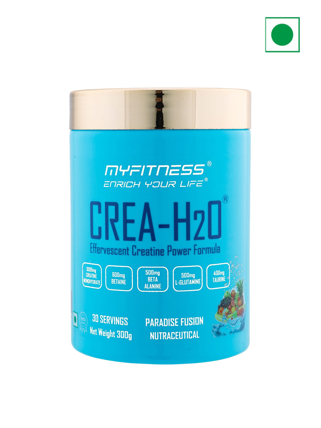 Crea H2O - Creatine Monohydrate Powder Paradise Fusion 300g - 30 Servings
