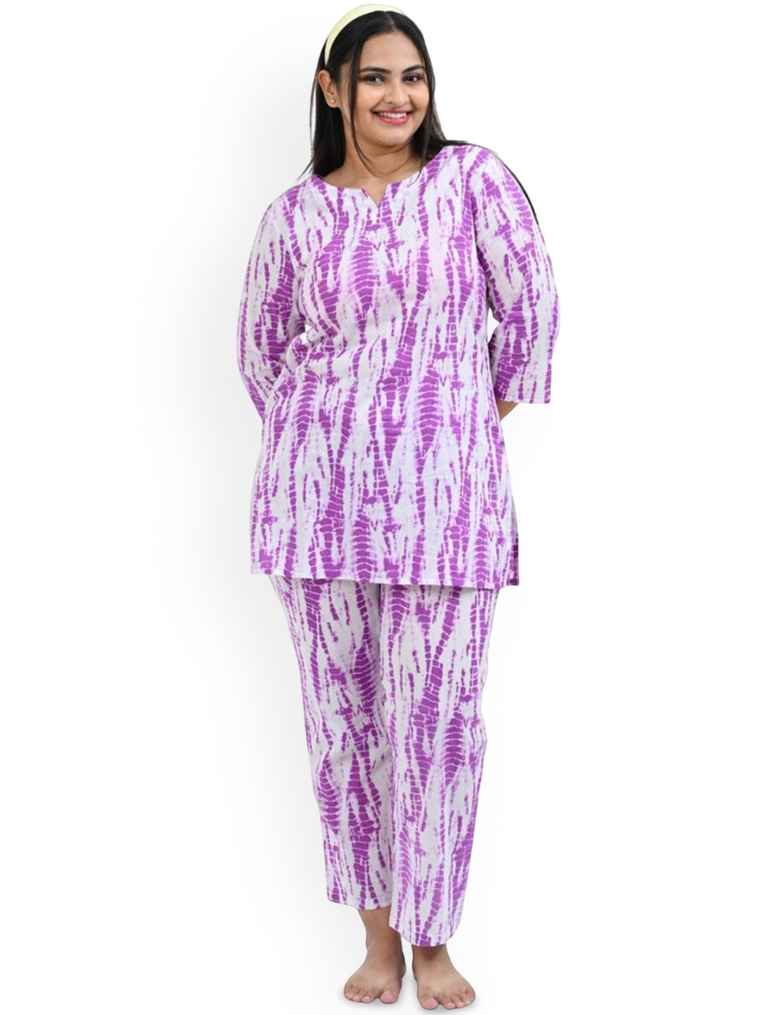 30 Looks Women  Tie and Dye Printed Pure Cotton Night suit