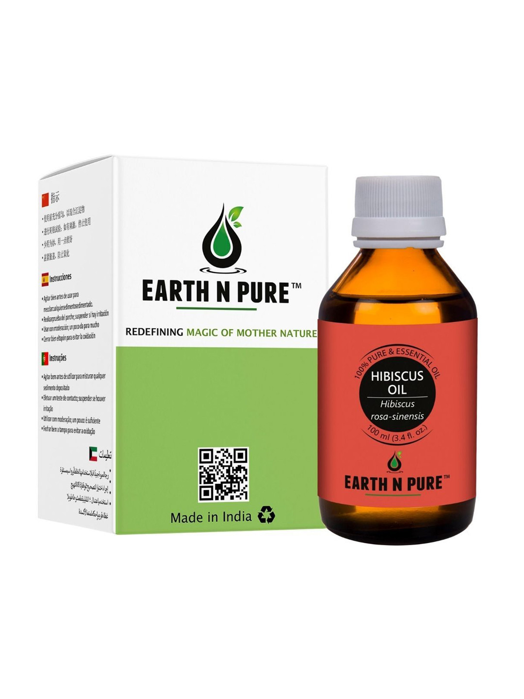 EARTH N PURE 100% Pure Hydrated Skin Hibiscus Essential Oil & Therapeutic Grade - 100 ml