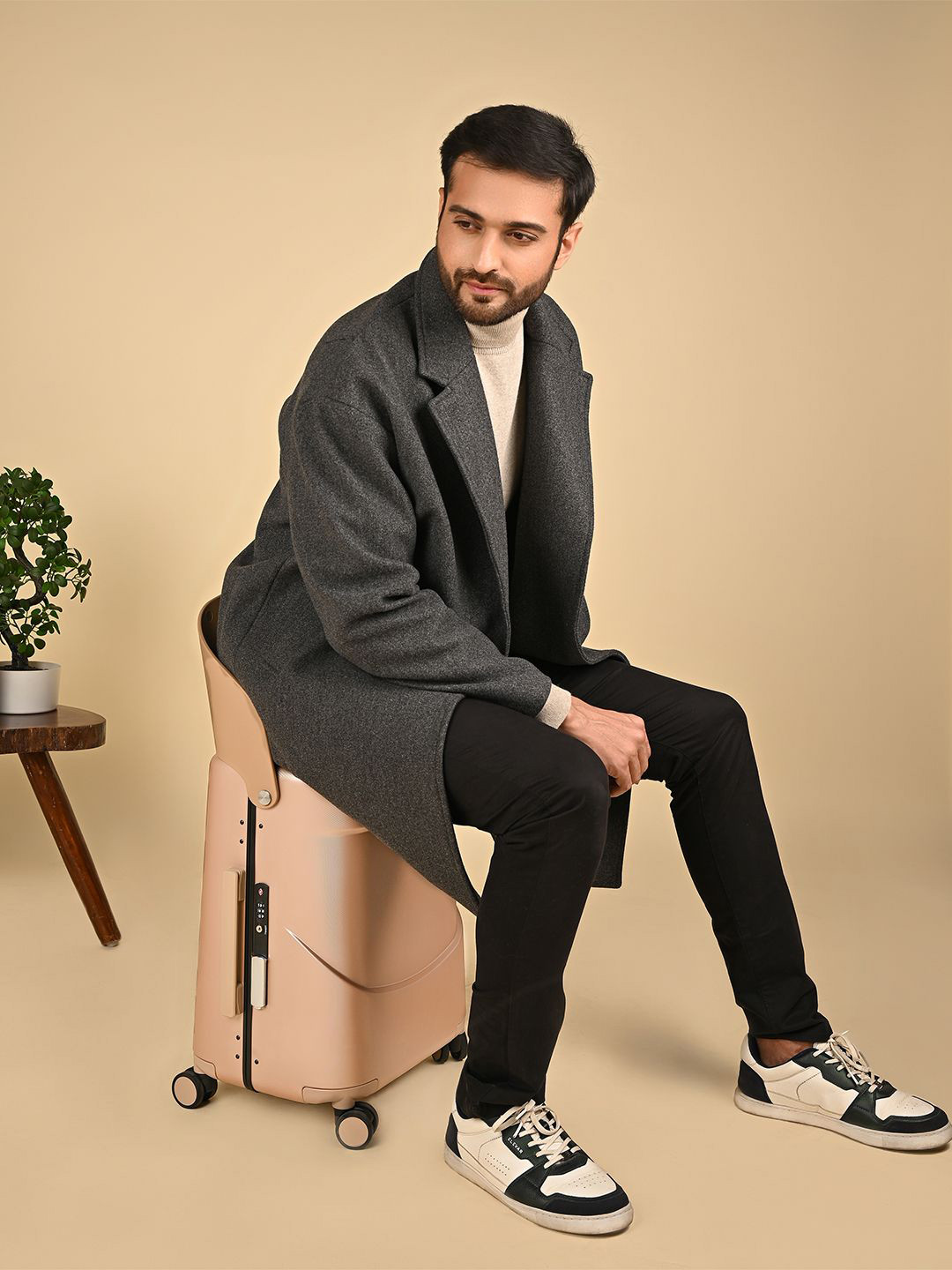 Miamily Champagne Gold Ride on Trolley Carry-on Luggage 18 inches