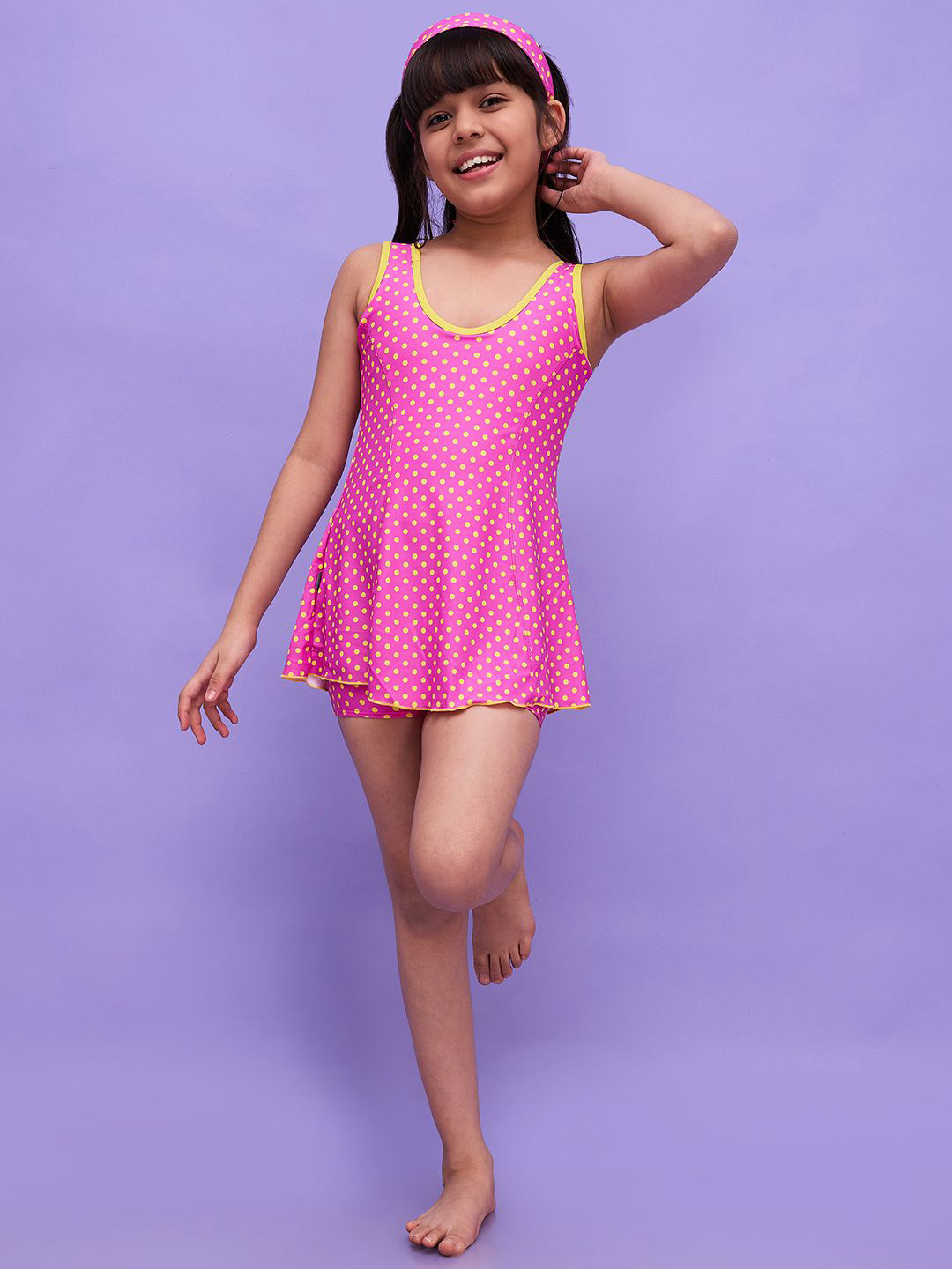 LYCOT Girls Printed Swimwear With Attached Shots