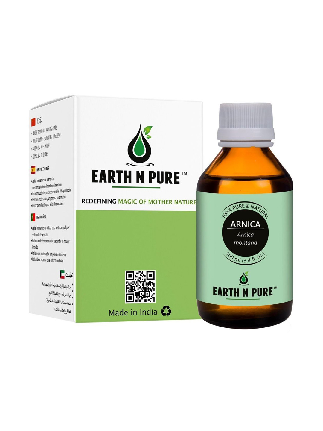 EARTH N PURE 100% Pure & Natural Nourished Skin Arnica Oil & Therapeutic Grade - 100 ml