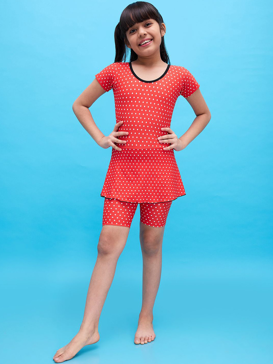 LYCOT Girls Printed Swimwear With Attached Shots