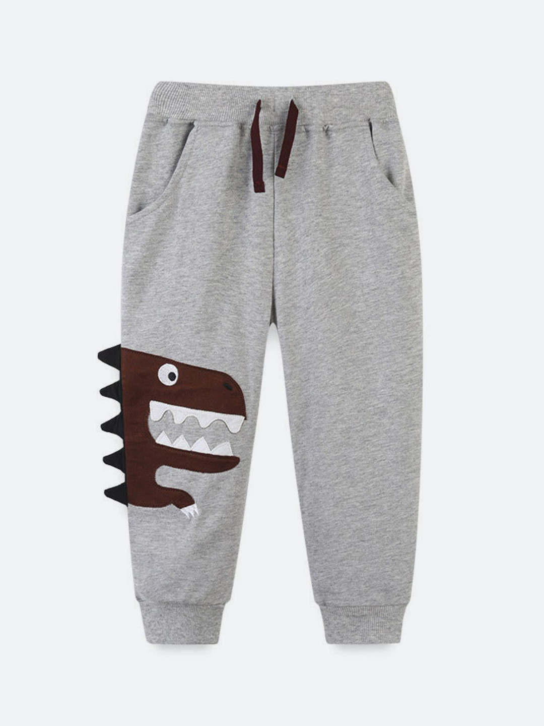 Oh Rare Boys Patch Embroidered Printed Cotton Mid-Rise Joggers