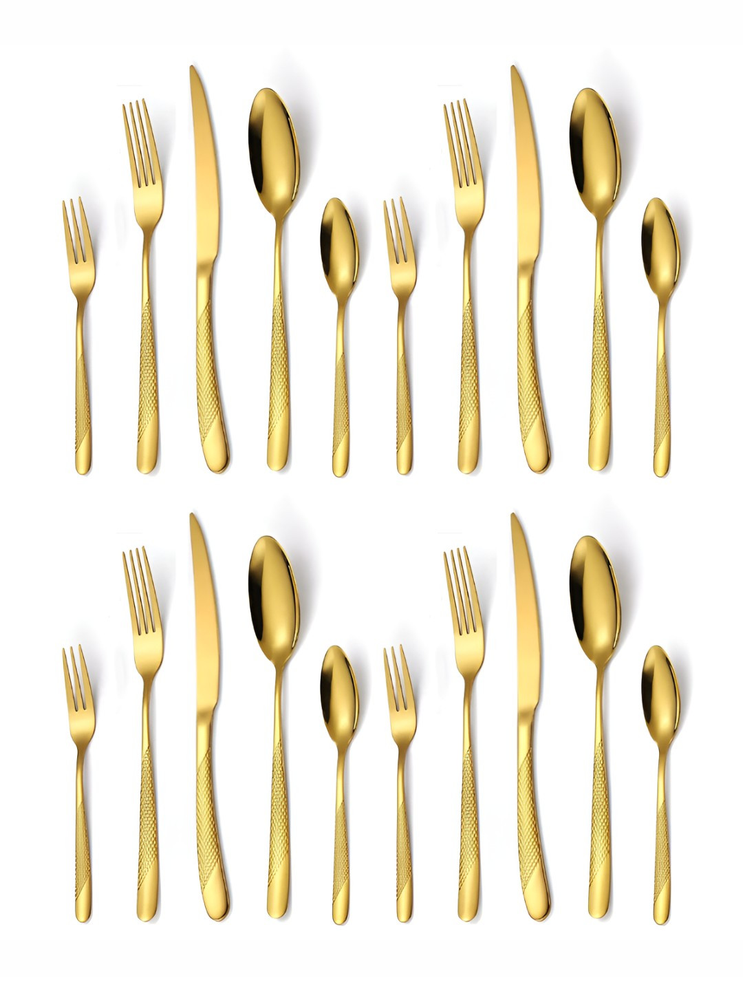 YELONA 20 Piece Gold-Tone Stainless Steel Cutlery Set