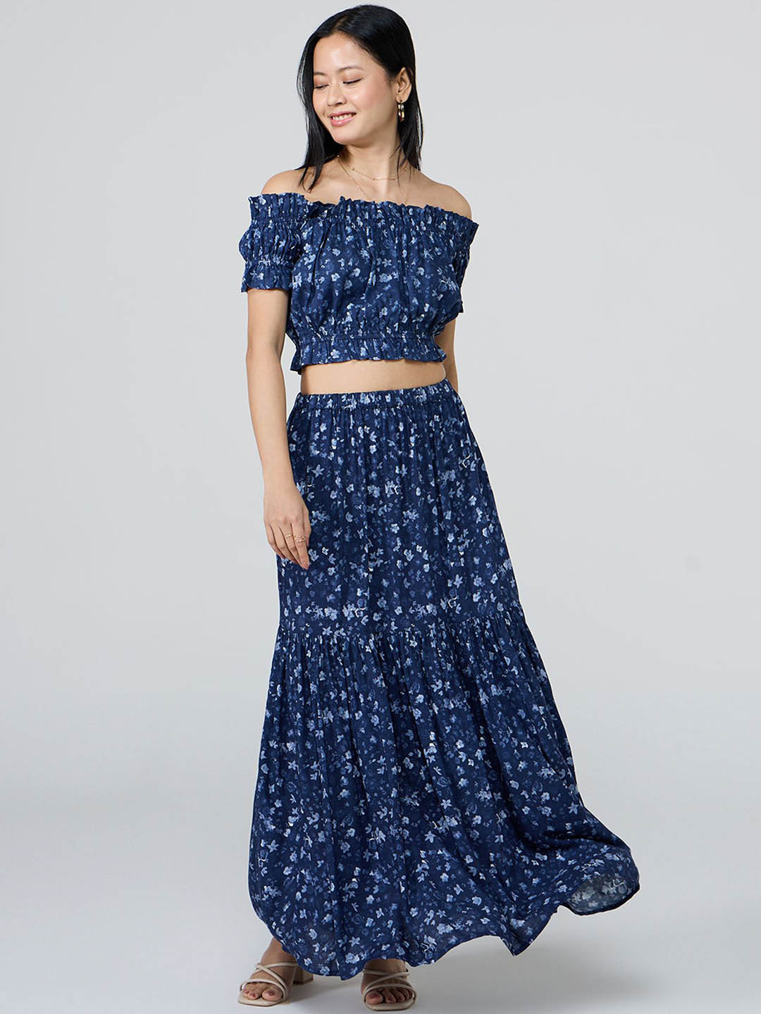 20Dresses Printed Ruffled Top & Tiered Skirt Co-Ord Set