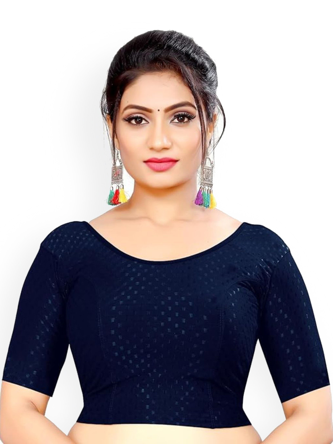 SS Sanket Synthetics Woven Design Dobby Slip On Saree Blouse
