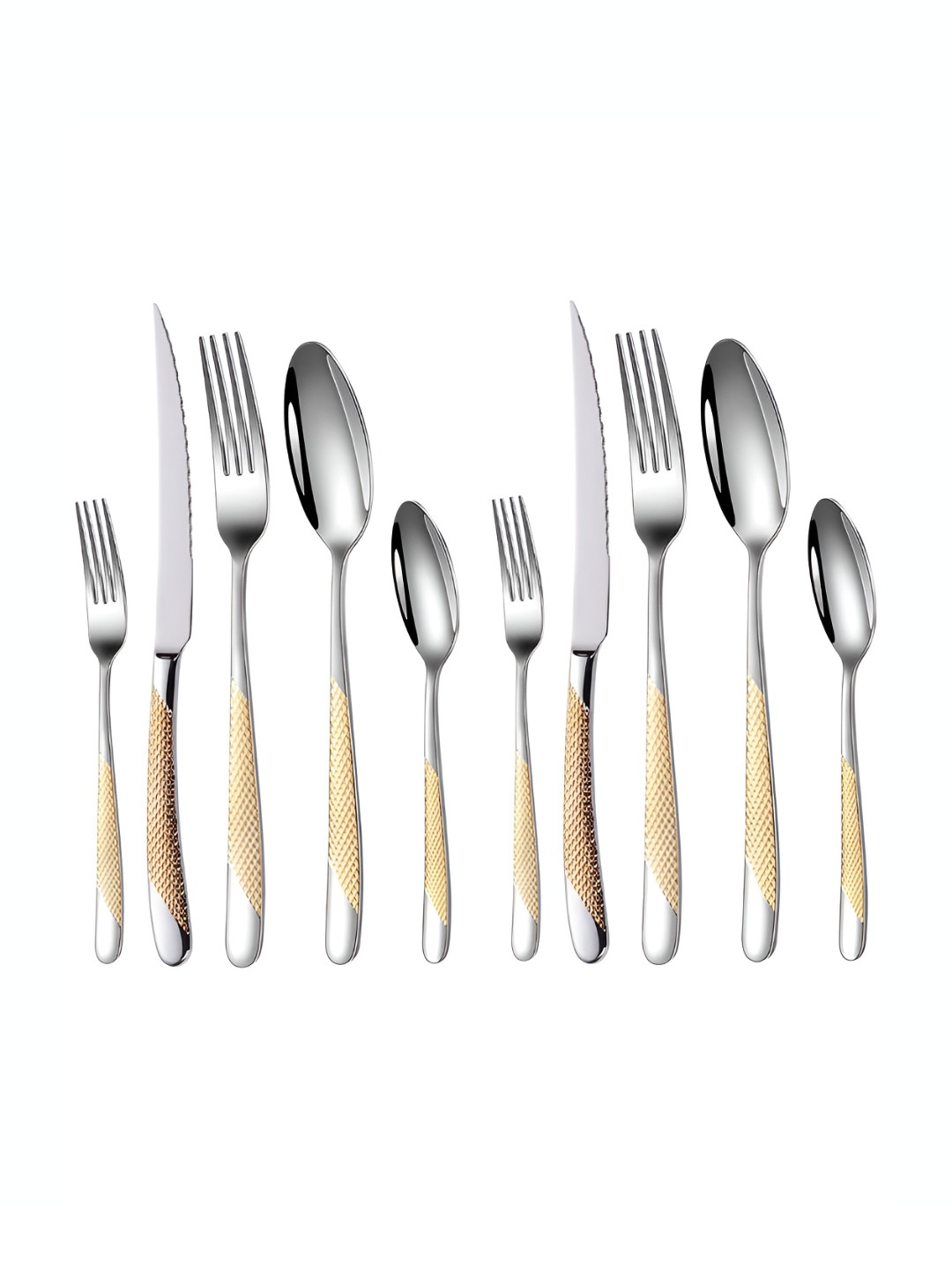 YELONA 10 Piece Sterling Silver Stainless Steel French Cutlery Set