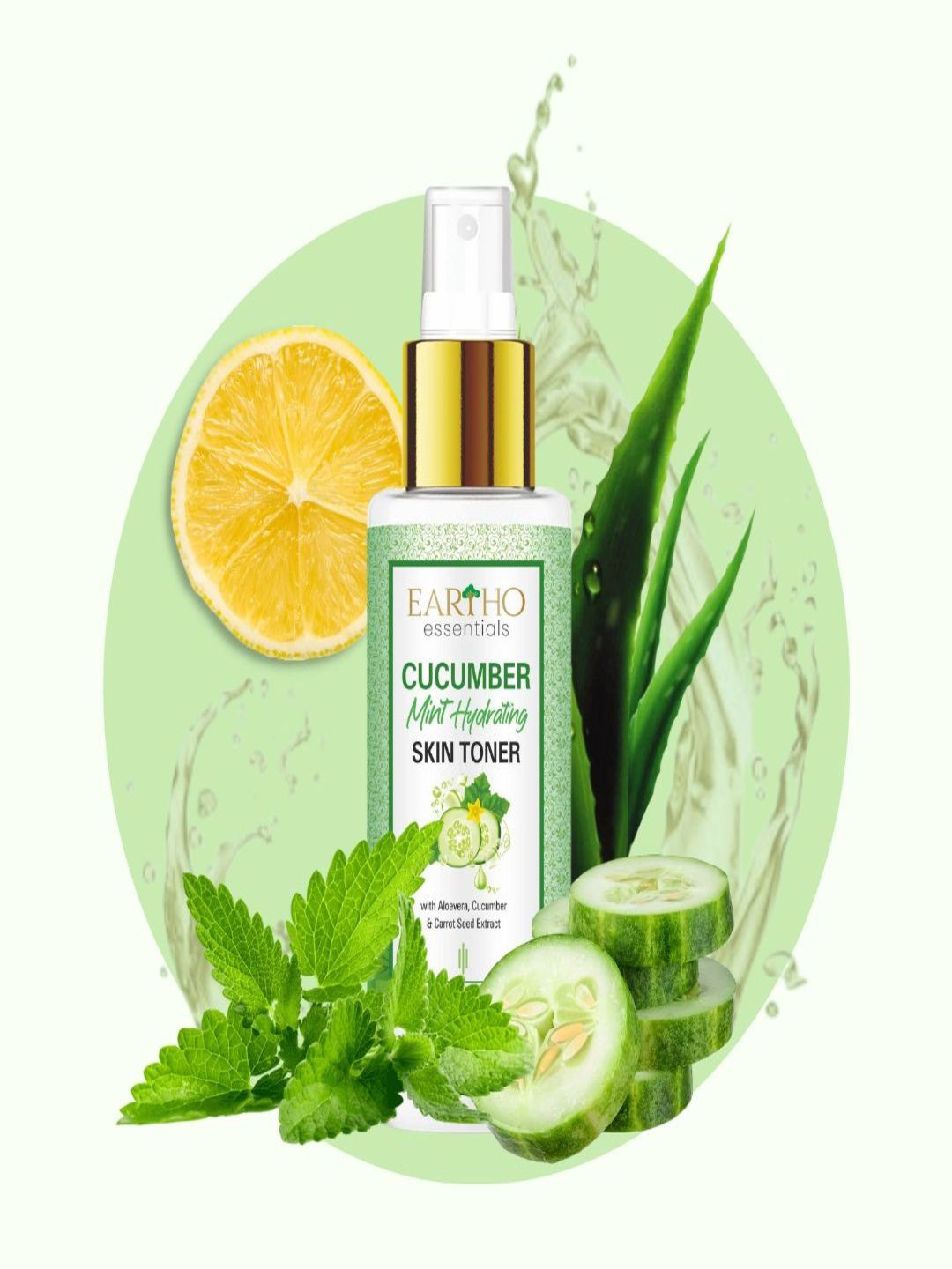 Eartho Essentials Cucumber Mint Skin Hydrating Toner With Aloevera - 100 ml