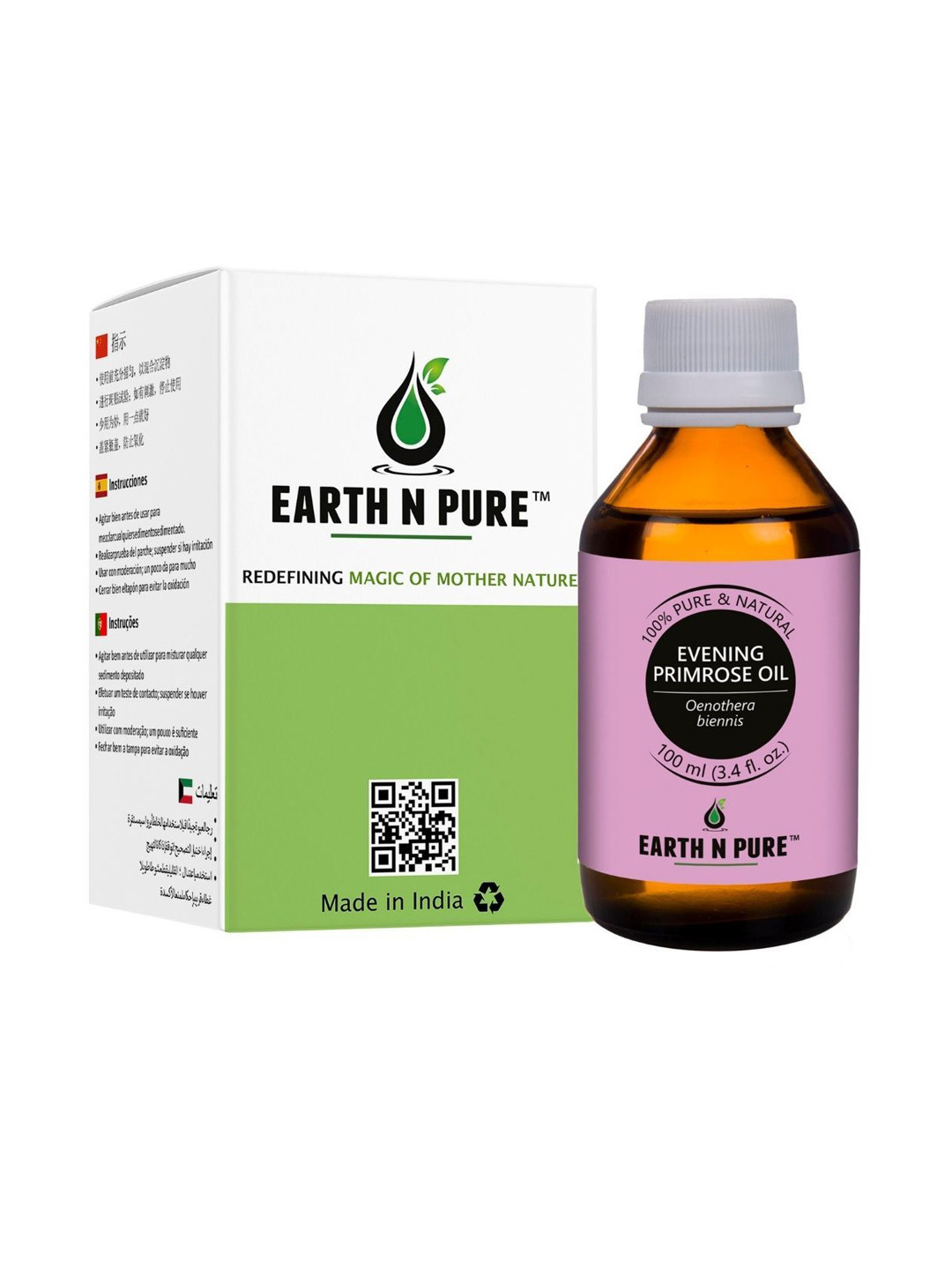 EARTH N PURE 100% Pure & Natural Strengthens Hair Evening Primrose Oil - 100 ml