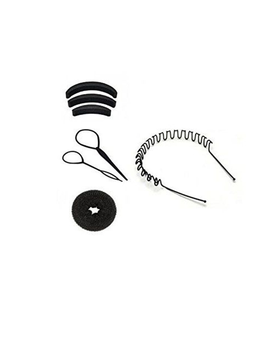 GADINFASHION Pack Of 07 Black Puff Maker Hair Band Hair Dount