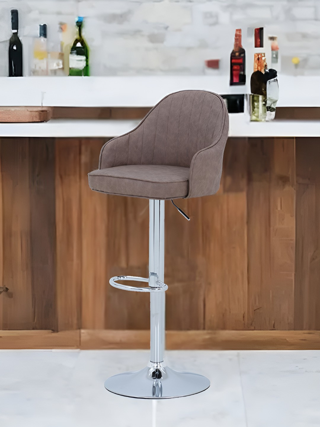Royaloak Brown Low Back Bar Stool