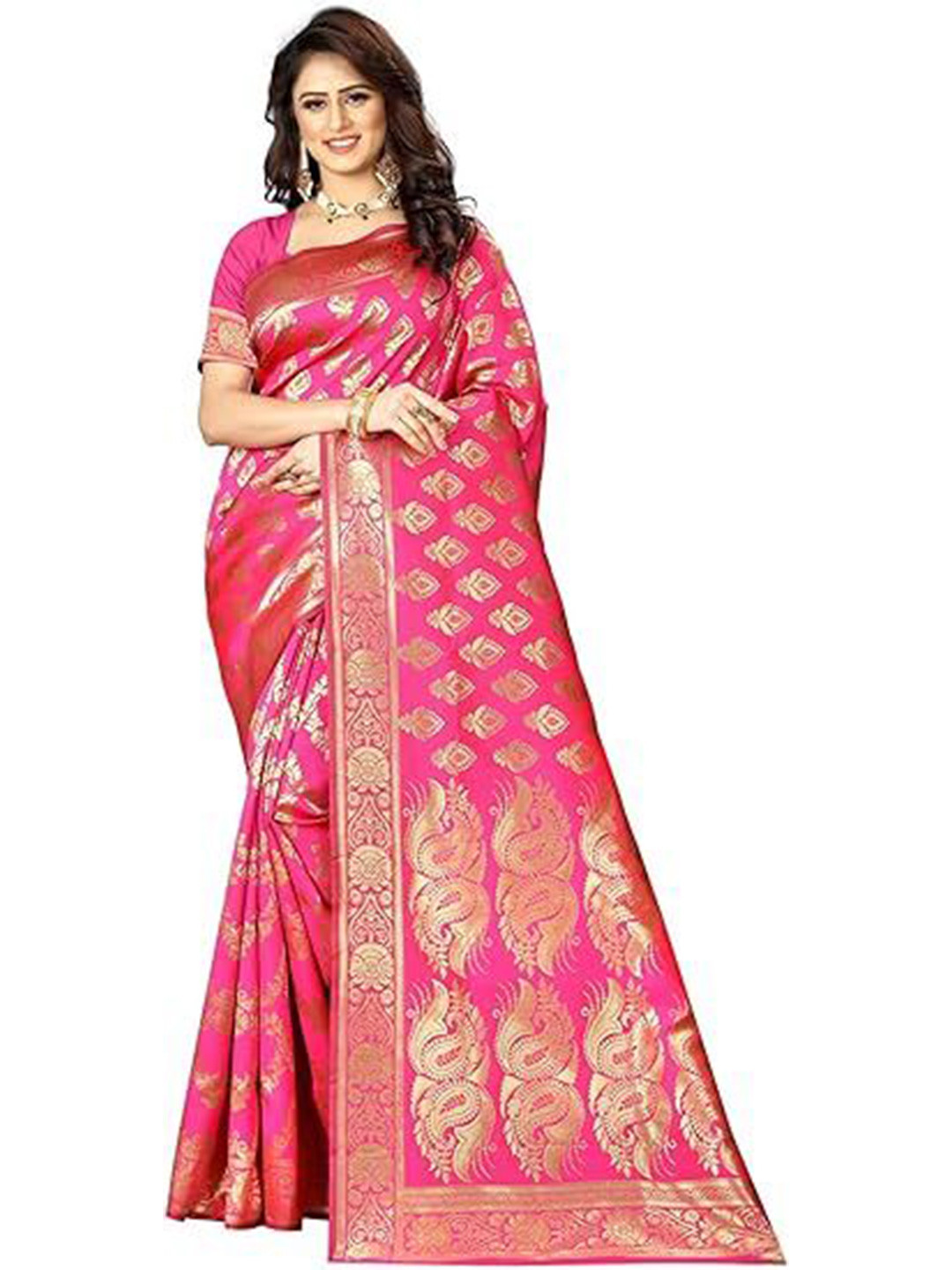 Florence Ethenic Woven Design Zari  Kanjeevaram Saree