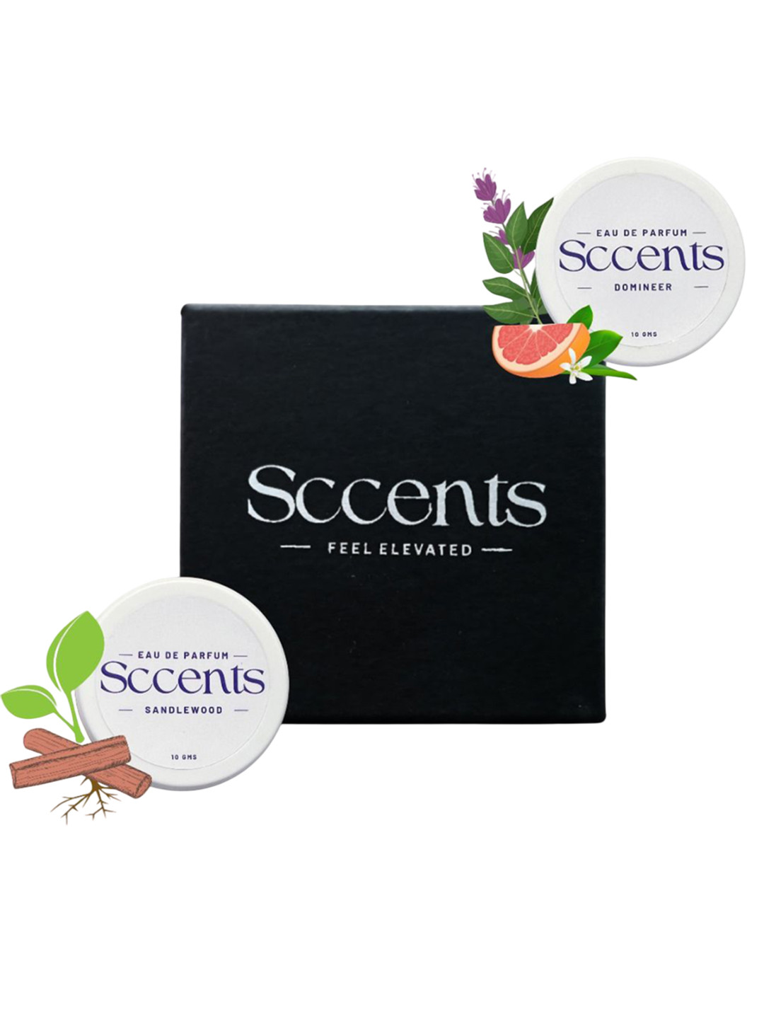 Sccents Set Of 2 Sandalwood & Domineer Solid Eau de Parfum - 10 g Each