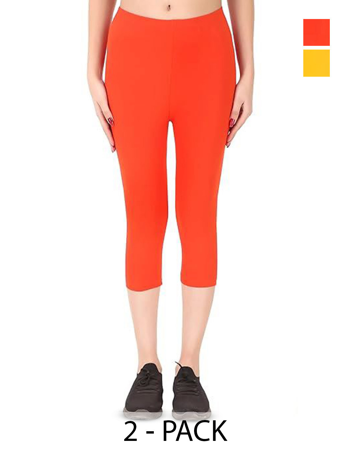 LOVO Pack Of 2 Girls Cotton Mid-Rise Slim Fit Capris