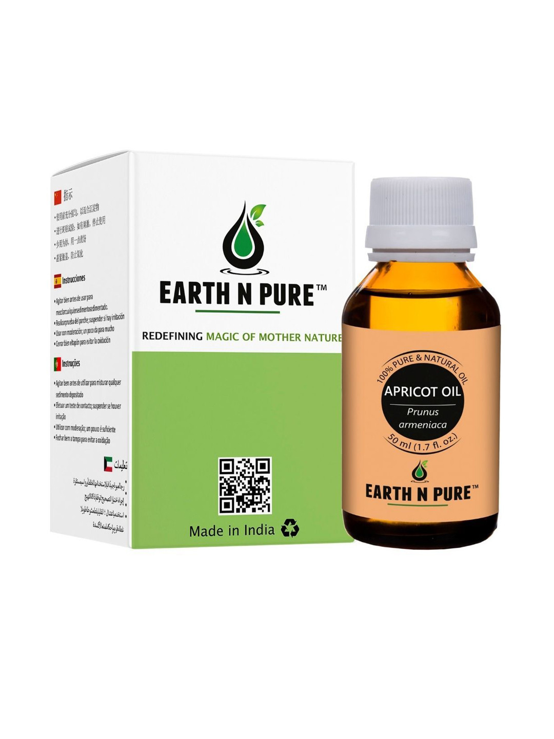 EARTH N PURE 100% Apricot Oil Natural & Therapeutic Grade - 50 ml