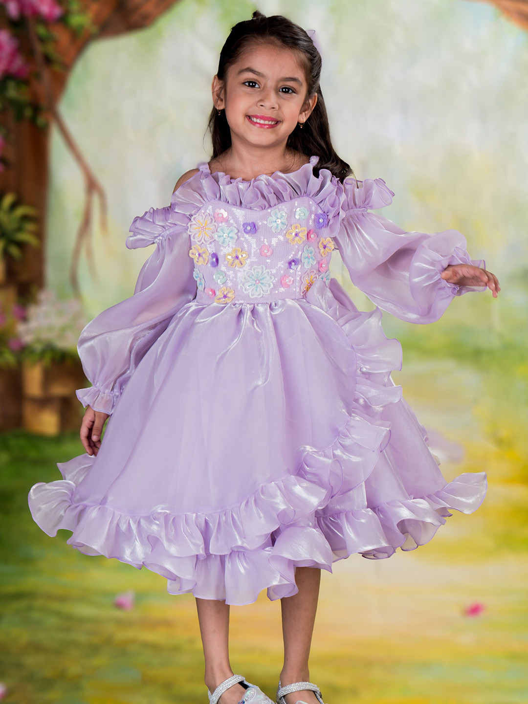 TOPLOVE Floral Garden Off-shoulder Dress