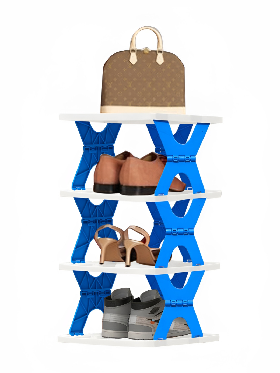 Rmerchants Blue & White 3-Layer Shoe Rack
