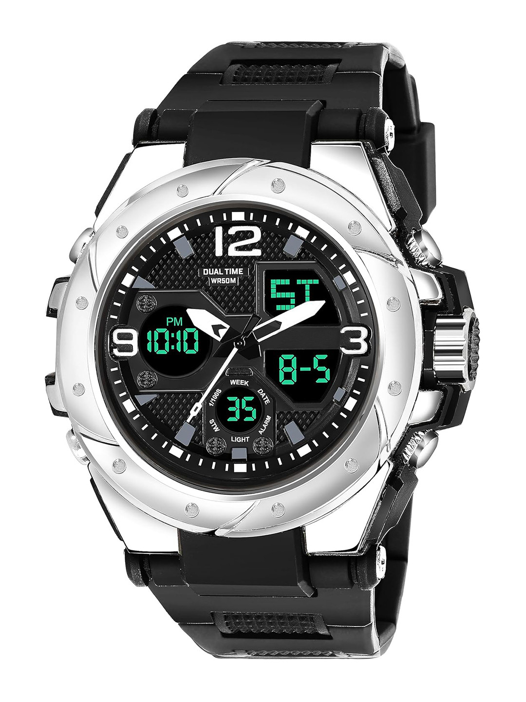 Otage Men Dial & Wrap Around Straps Analogue Watch 9105 SilverBlk
