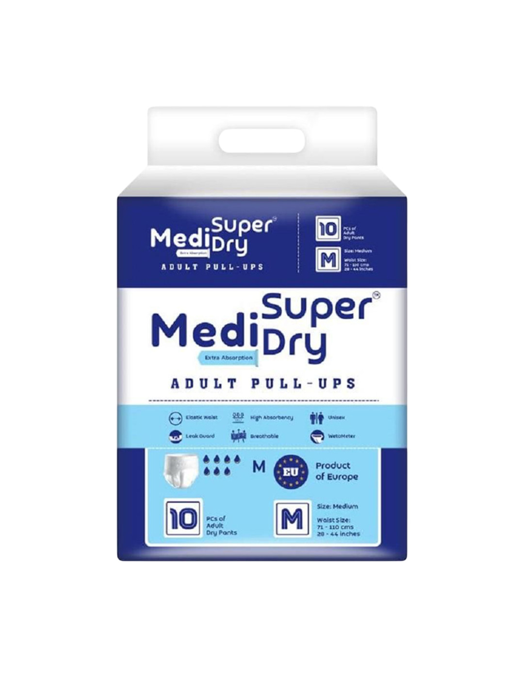 MEDISUPERDRY Adult Pull Ups Diapers - M - 10 Pcs