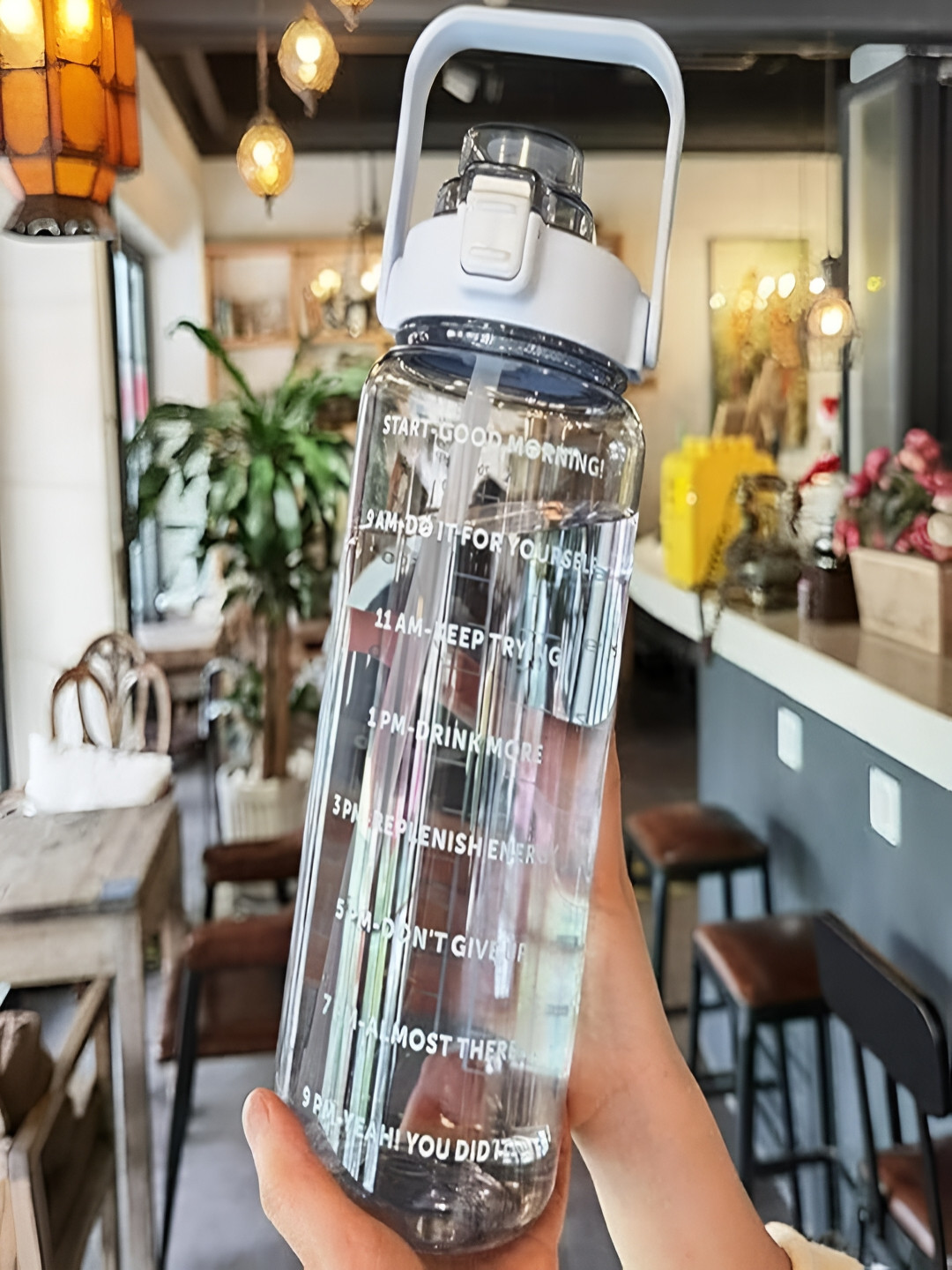 SeaRegal Transparent Typography Plastic Spill Proof Sipper - 1L