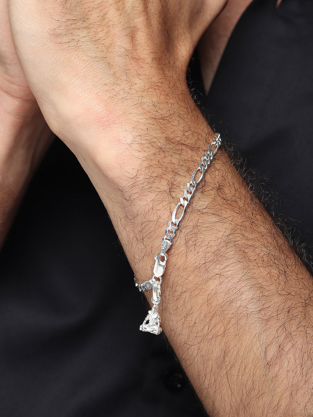 Metronaut Men Sterling Silver God Shiva Link Bracelet