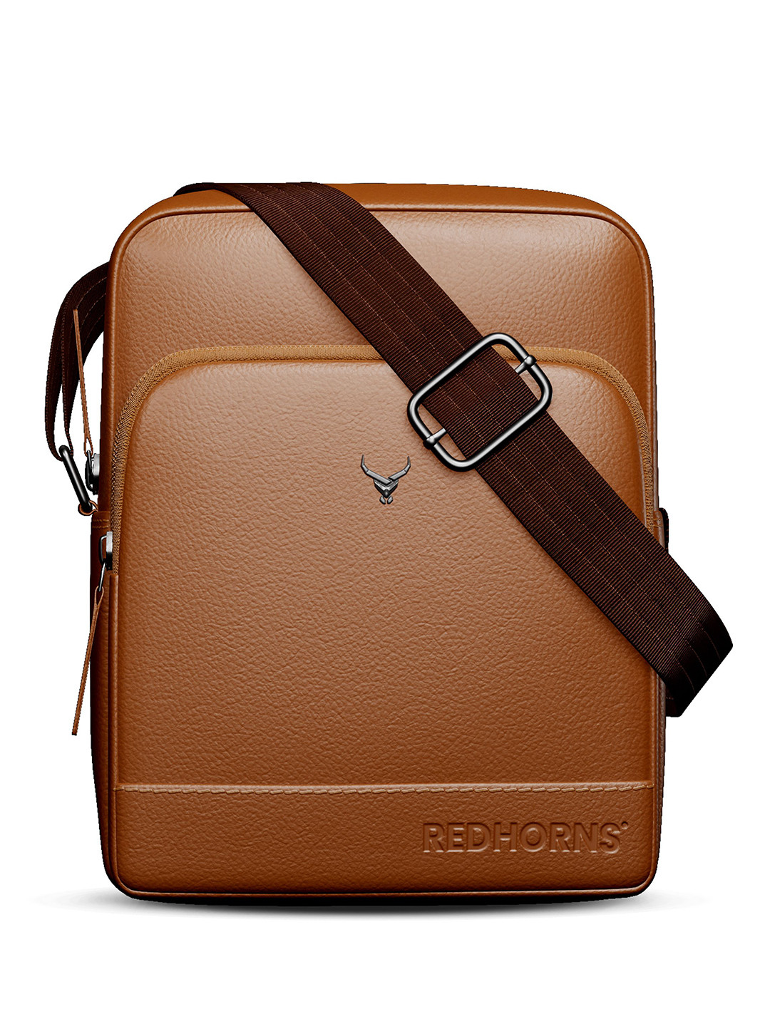 REDHORNS Unisex Solid Leather Messenger Bag