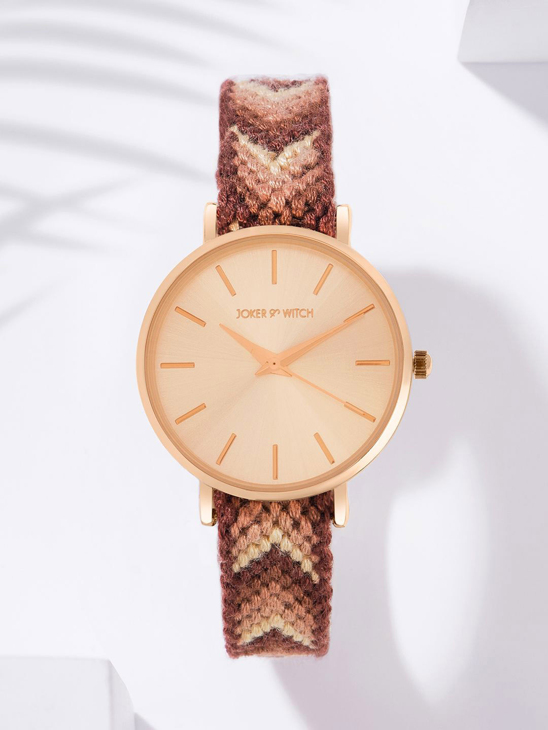 JOKER & WITCH Women Round Dial & Braided Straps Analogue Watch AMWW838