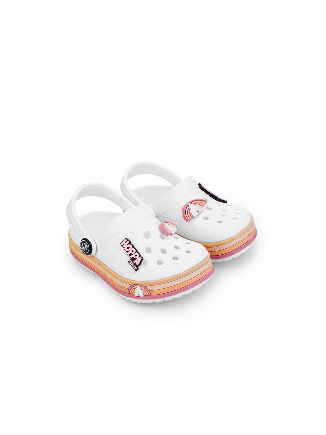 Hoppa Castle White Kids Clogs
