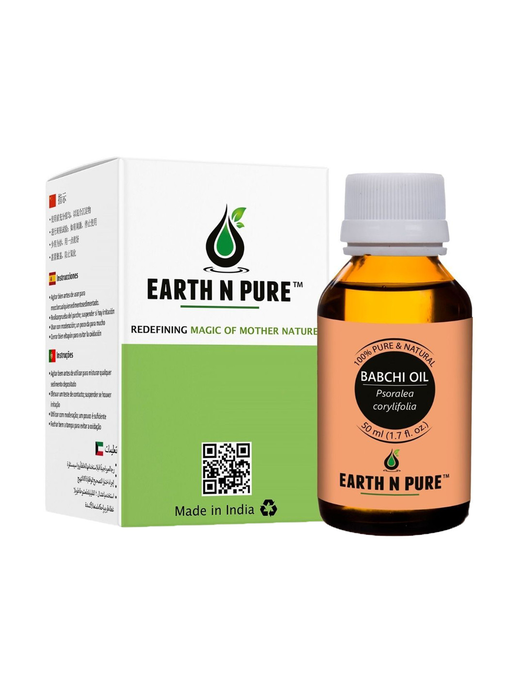 EARTH N PURE 100% Pure & Natural Deeply Moisturizing Babchi Oil & Therapeutic Grade 50 ml