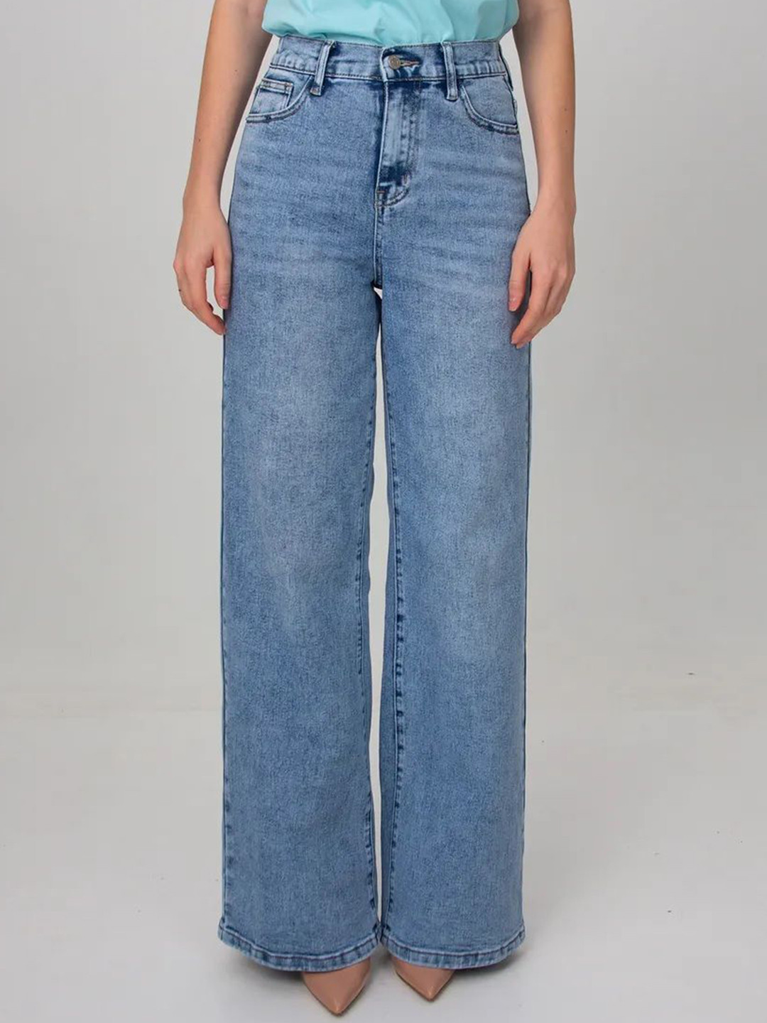 Aadvi Fashion Women Jean High-Rise Wide Leg Stretchable Jeans