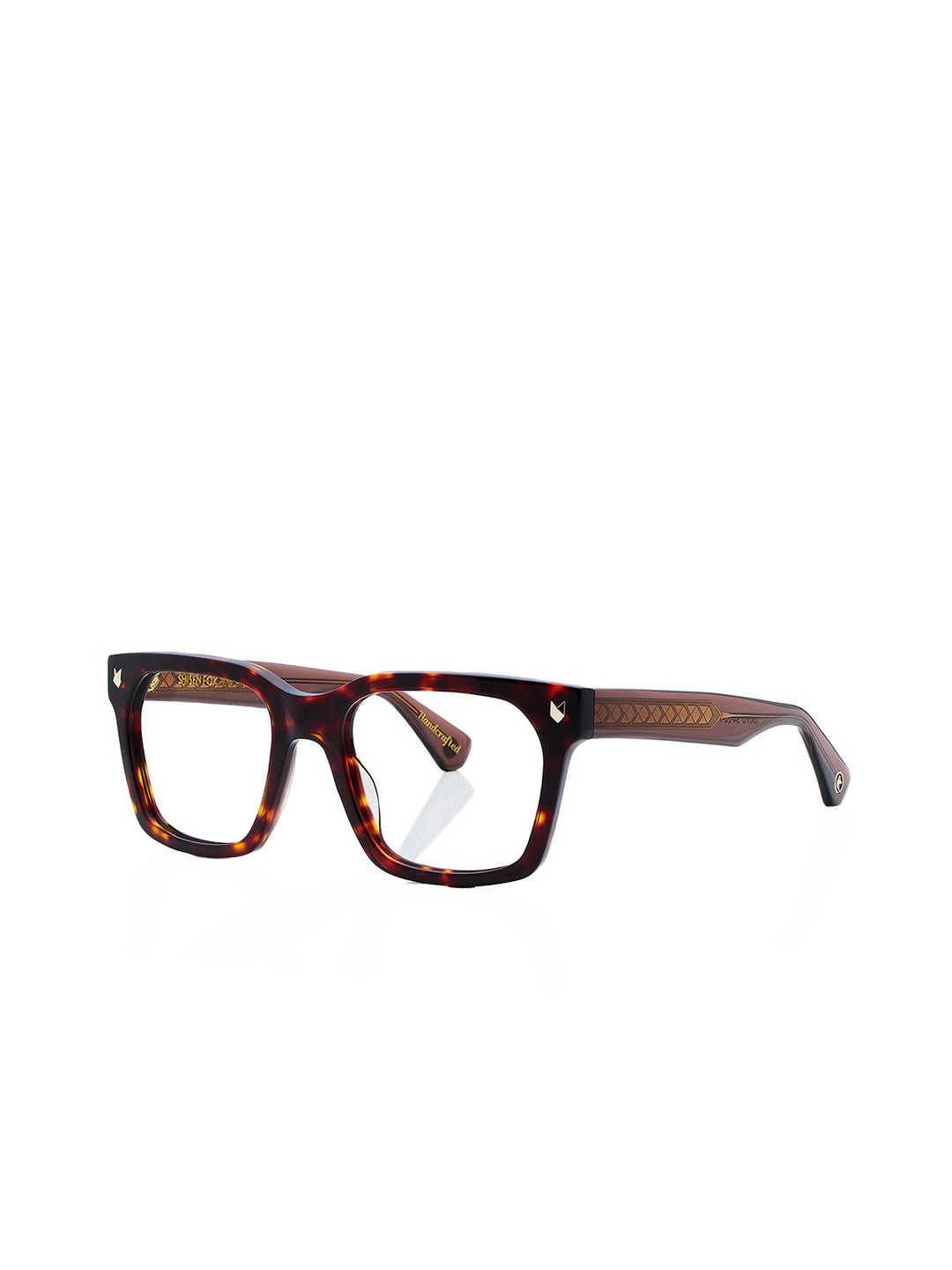 Shisen Fox Ukiyo Havana Unisex Abstract Full Rim Square Frames