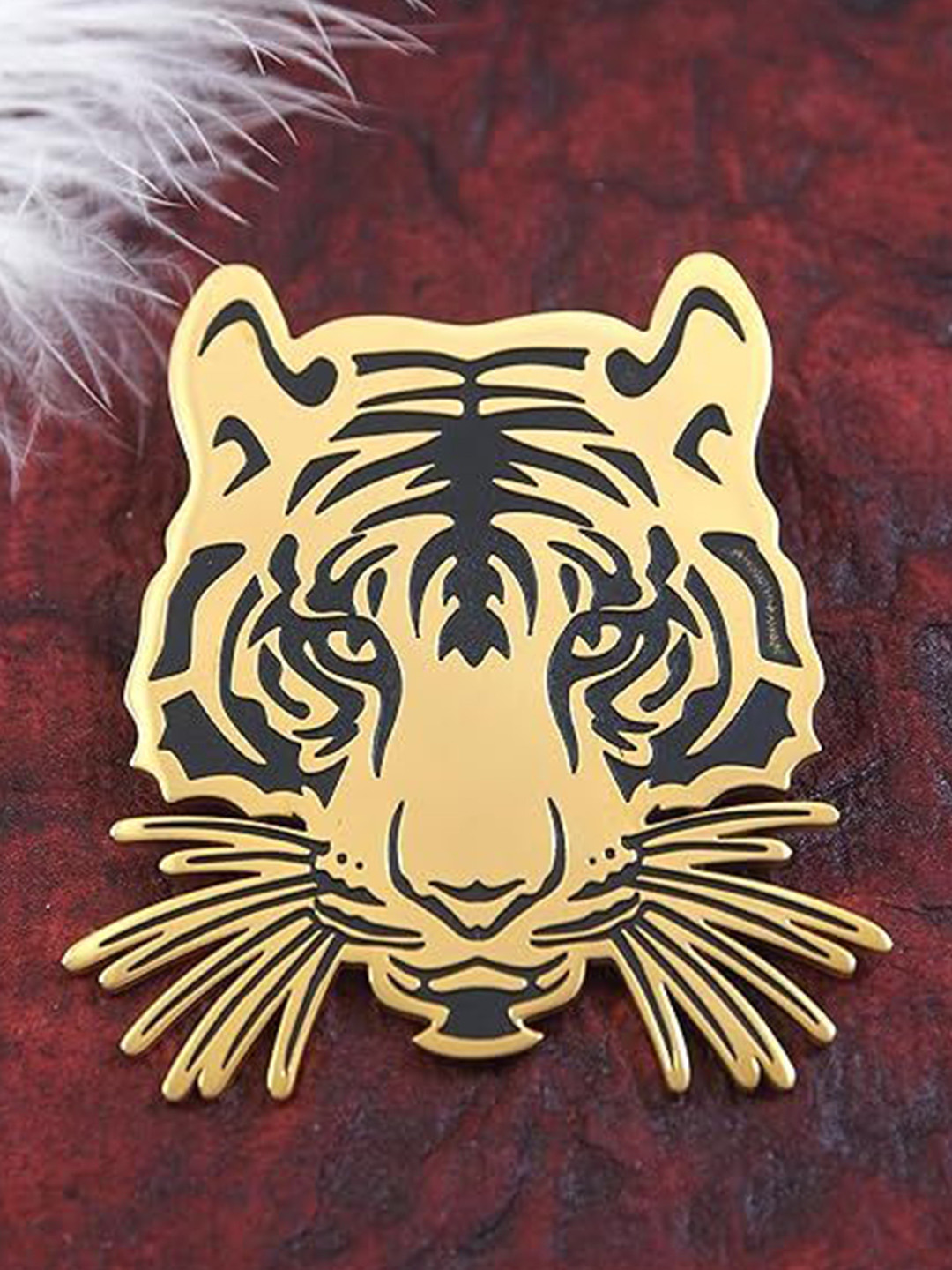 ADORN Unisex Stainless Steel Designer Tiger Minimal Brooch