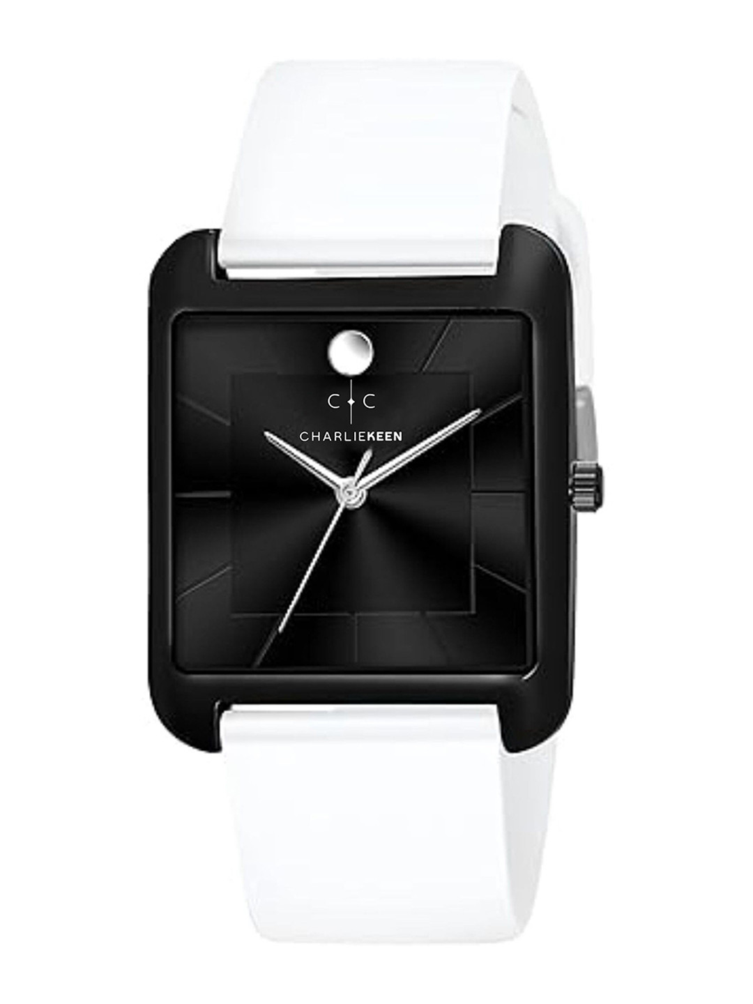 CHARLIEKEEN Men Brass Dial & Straps Analogue Watch CC-GSQ008-BLK-WHT