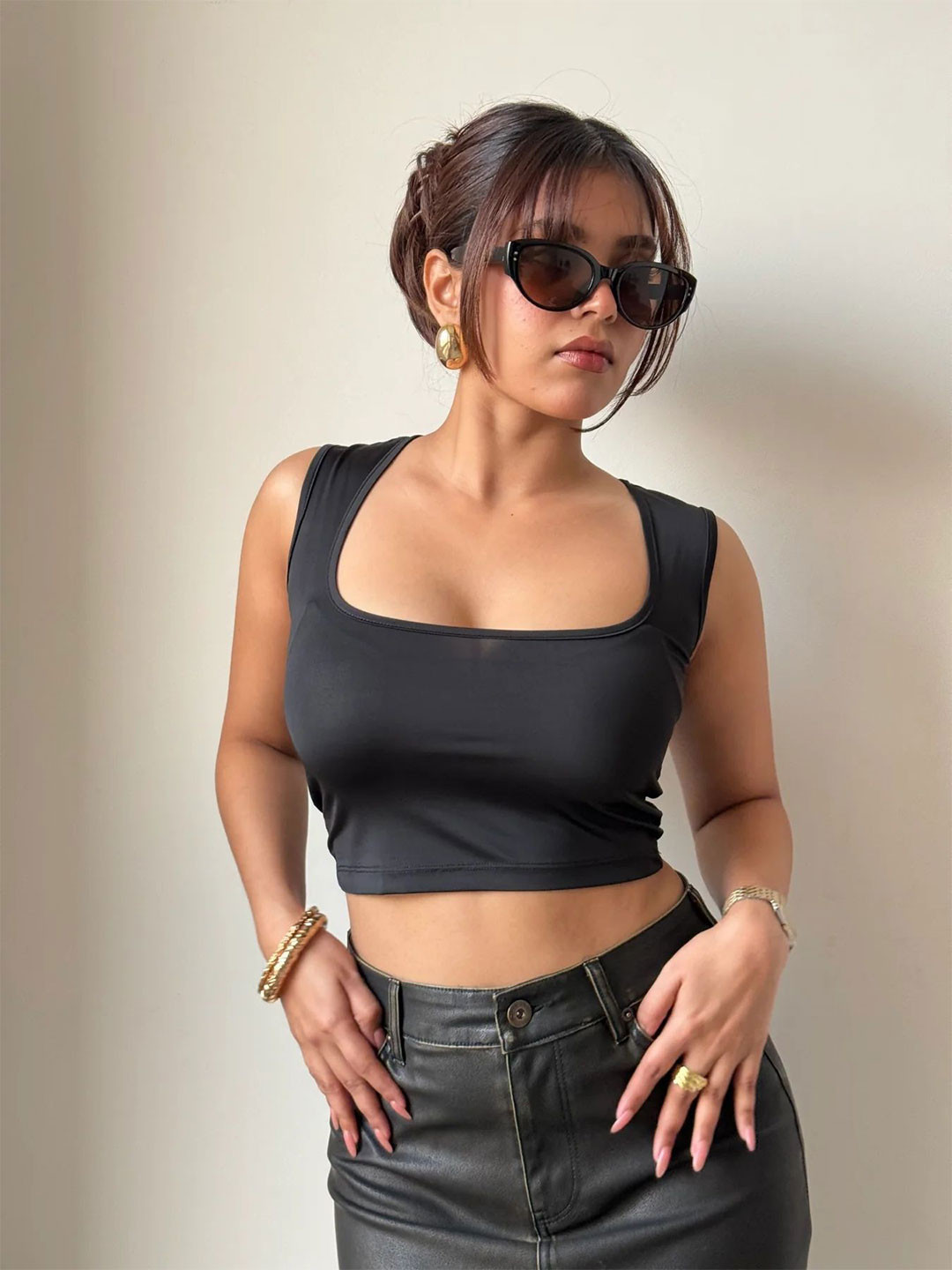 Off Duty India Silky Soft Square Neck Top