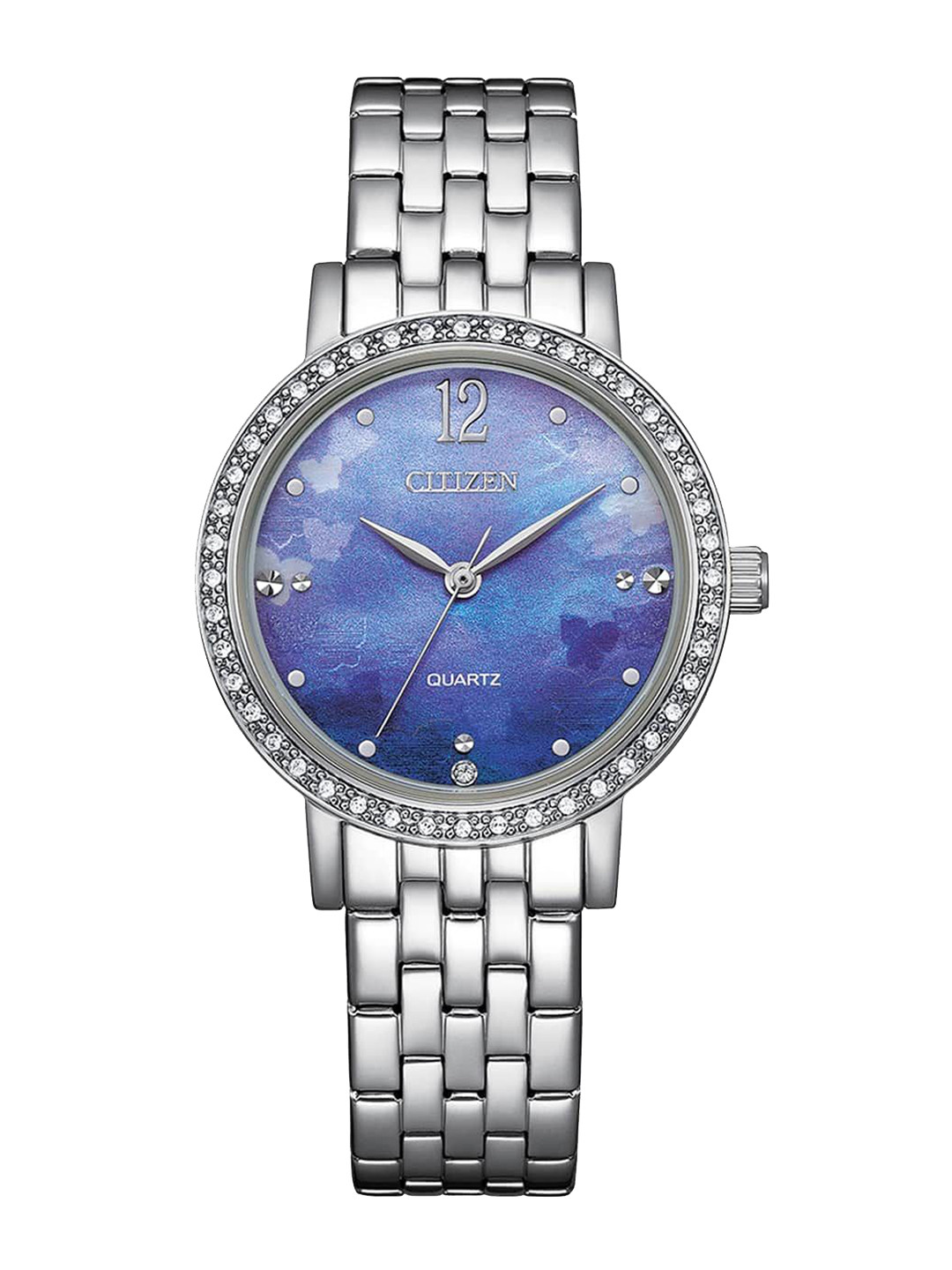 Citizen Men Printed Dial & Stainless Steel Bracelet Style Straps Analogue Watch EL3100-55N