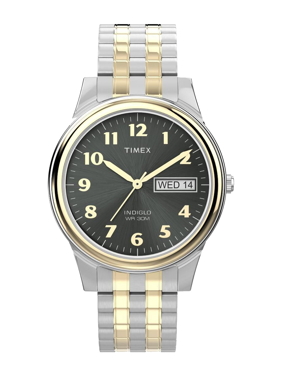Timex Men Brass Dial & Stainless Steel Bracelet Style Straps Analogue Watch T26481