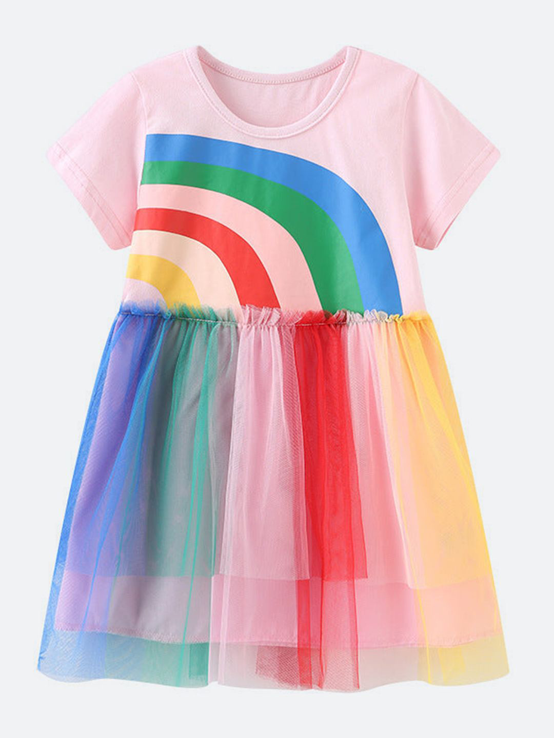 Oh Rare Girl Striped Round Neck Fit & Flare Dress