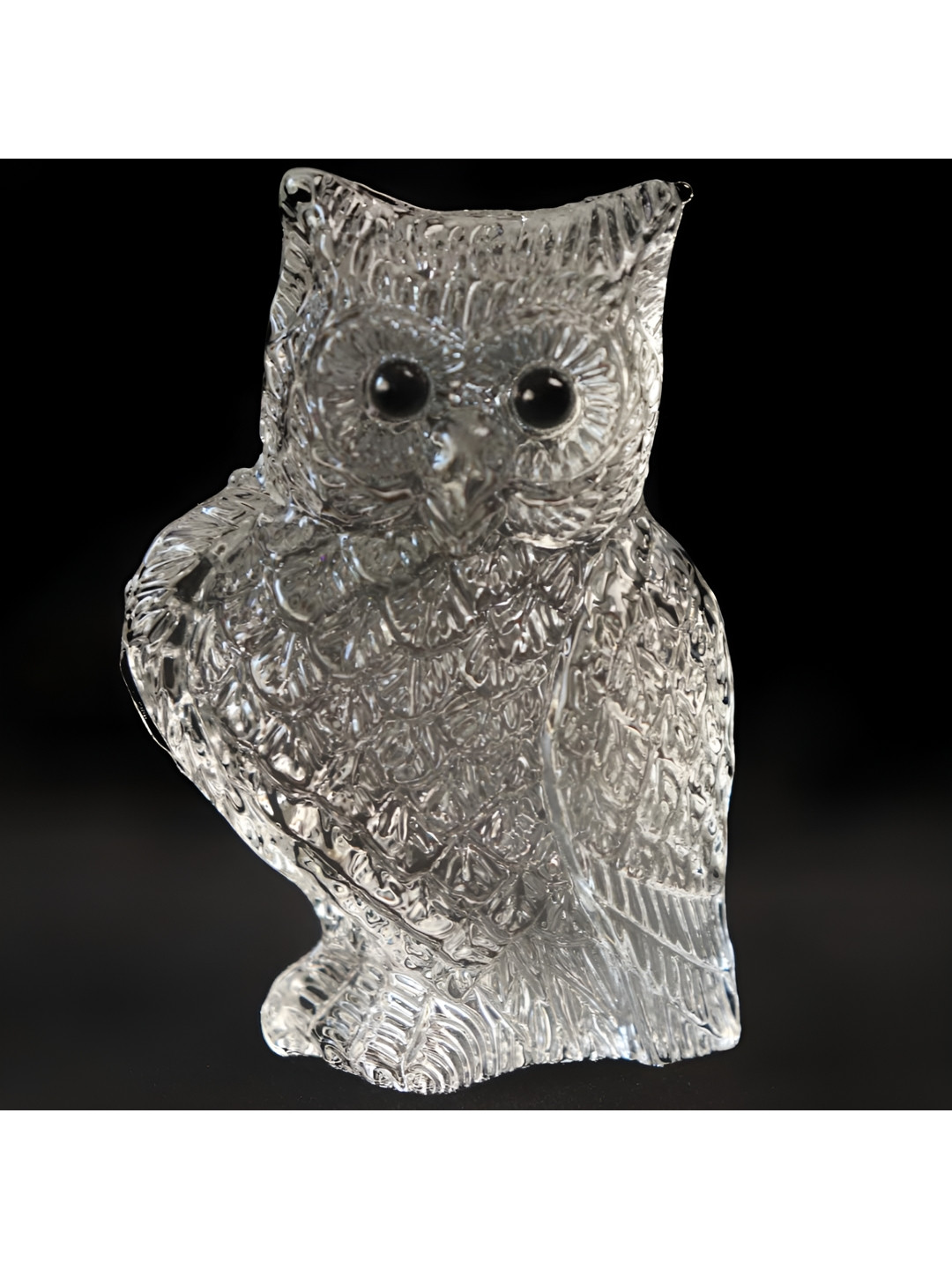 The Spiritual Living Owl Transparent Brass Metallic Home Office Small Showpiece - 3 Inches