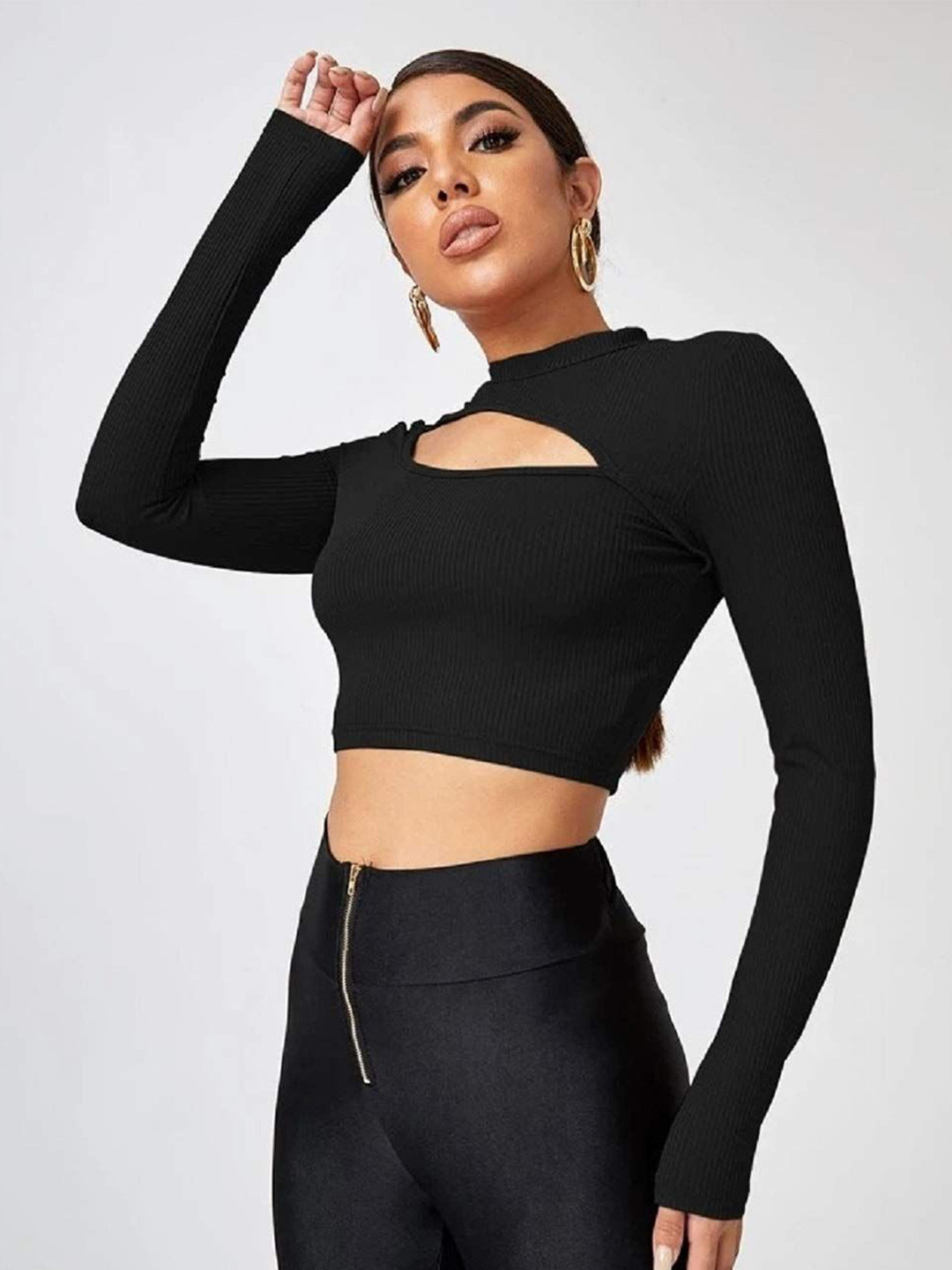 SZN Women Long Sleeve Crop Top
