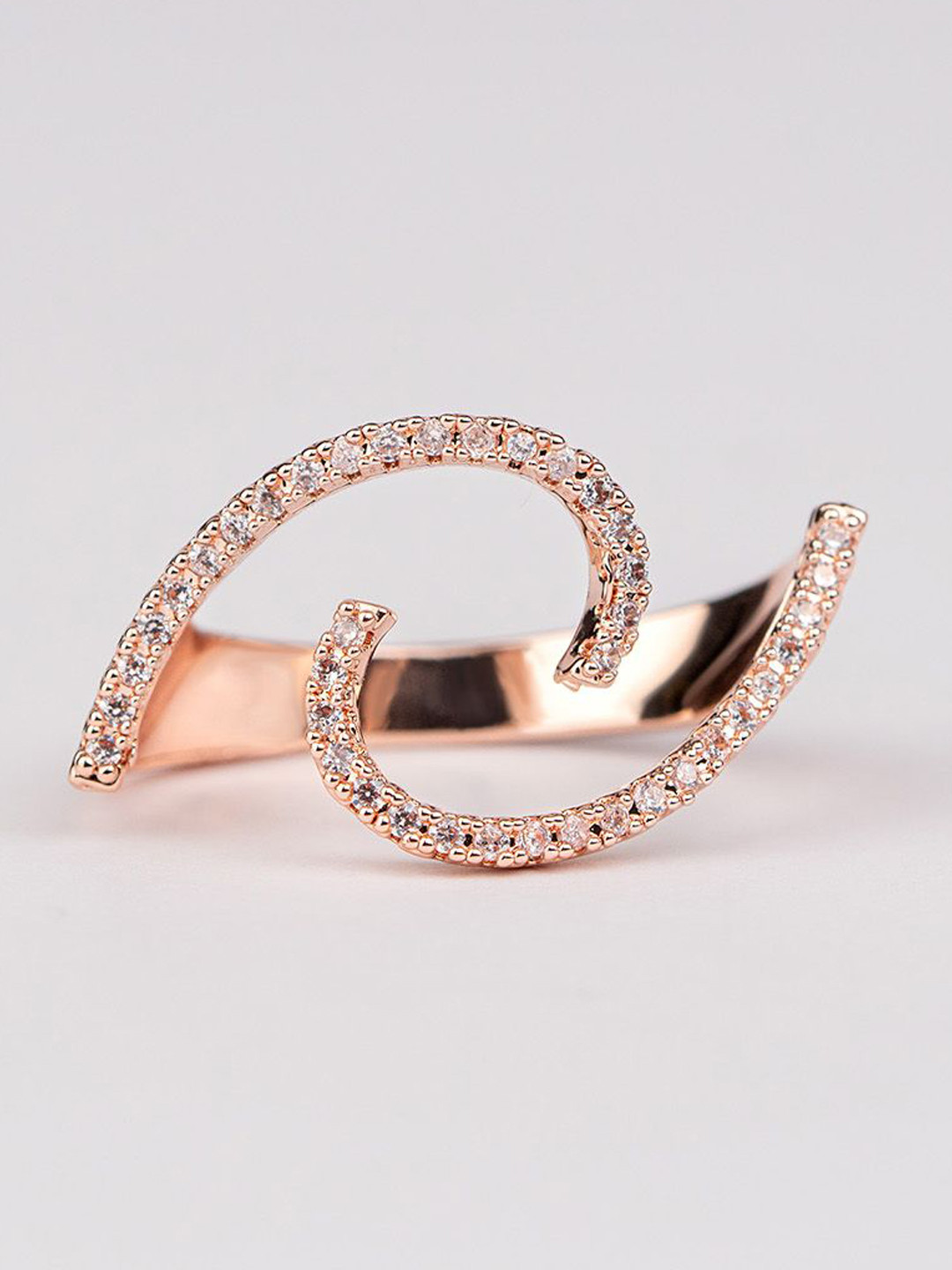 Mesmerize Rose Gold Plated Swirl Ring